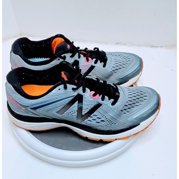 New Balance 860 V8 Mens Running Shoes Size 11.5 Gray & Black Mesh With Orange Ac - Picture 3 of 6